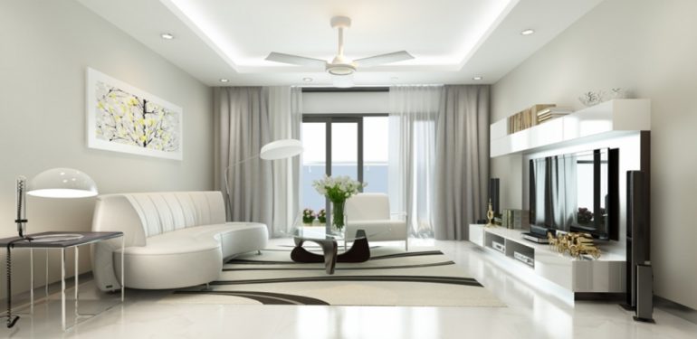 nội thất nhà ở màu trăng
