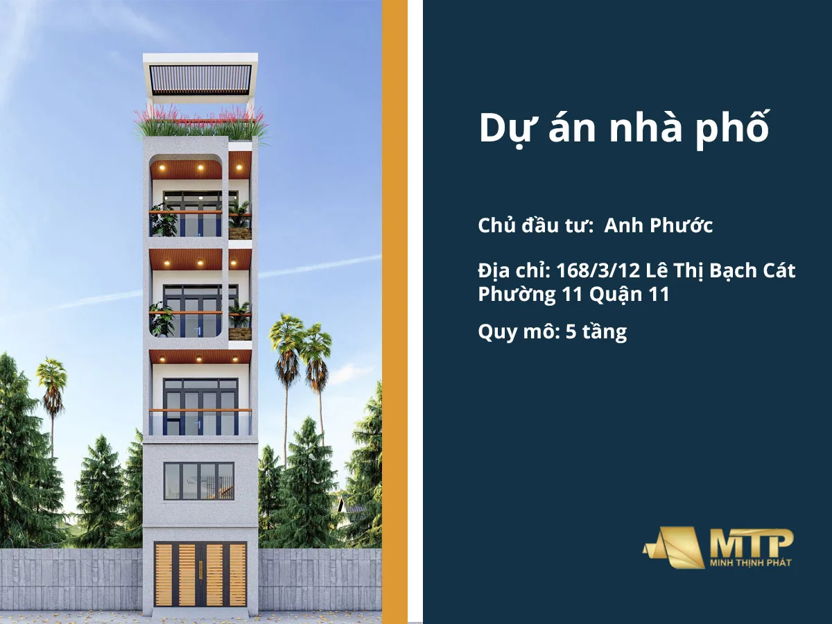 Công trình nhà phố chủ đầu tư anh Phước Quận 11